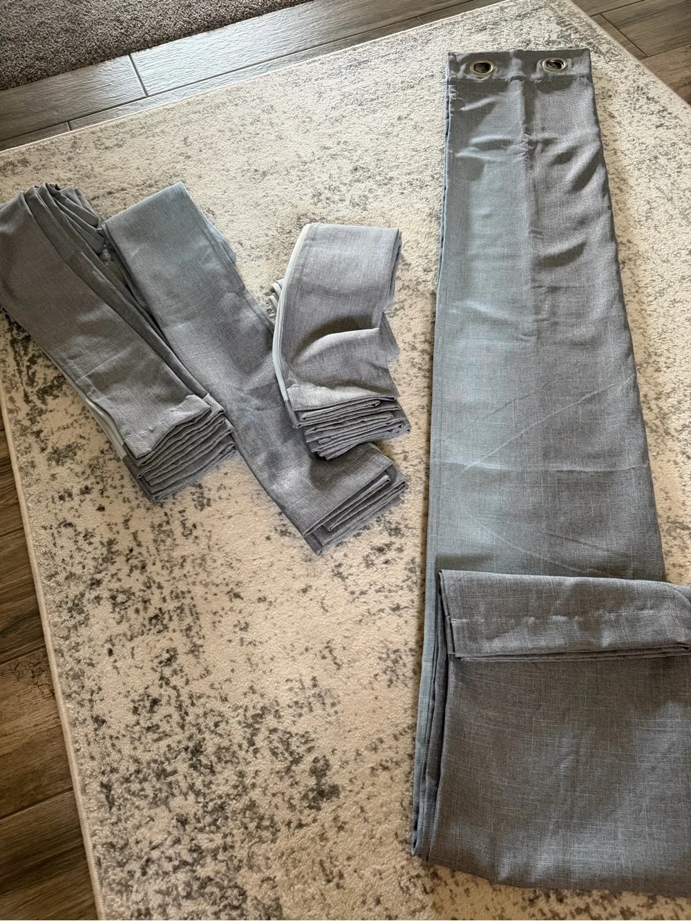 4 lined linen curtains